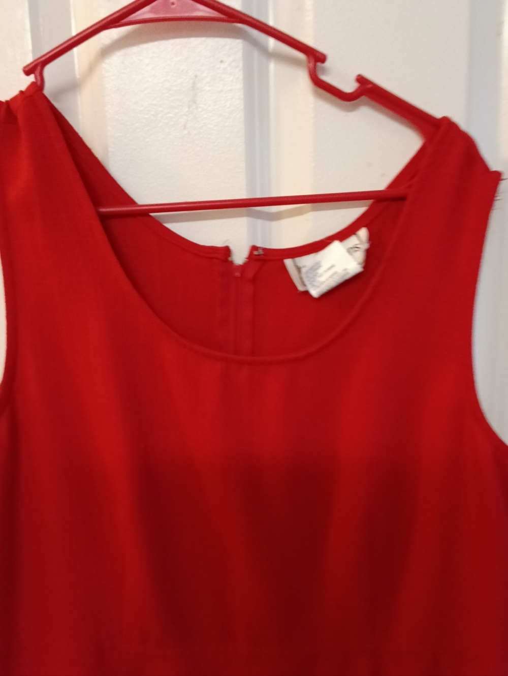 KARIN STEVENS Sleeveless Red Midi Dress - Classic A-Line SIZE 12 - Picture 5 of 8